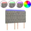 Image de vidaXL Tête de lit LED gris clair 160x7x118/128 cm velours