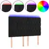 Image de vidaXL Tête de lit LED noir 160x7x118/128 cm velours