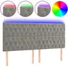 Image de vidaXL Tête de lit LED gris clair 180x7x118/128 cm velours