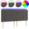 Image de vidaXL Tête de lit LED gris foncé 180x7x118/128 cm velours