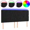 Image de vidaXL LED Tête de lit noir 180x7x118/128 cm velours