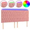 Image de vidaXL LED Tête de lit rose 180x7x118/128 cm velours