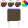 Image de vidaXL Tête de lit LED brun foncé 80x5x118/128 cm Tissu