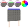 Image de vidaXL Tête de lit LED gris foncé 100x5x118/128 cm Tissu