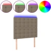Image de vidaXL Tête de lit LED Taupe 100x5x118/128 cm Tissu