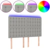 Image de vidaXL Tête de lit LED gris clair 144x5x118/128 cm Tissu
