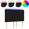 Image de vidaXL Tête de lit LED noir 144x5x118/128 cm Tissu