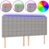 Image de vidaXL Tête de lit LED gris clair 180x5x118/128 cm Tissu