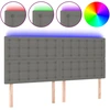 Image de vidaXL Tête de lit LED gris foncé 180x5x118/128 cm Tissu