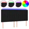Image de vidaXL Tête de lit LED noir 180x5x118/128 cm Tissu