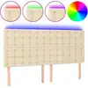 Image de vidaXL Tête de lit LED Crème 180x5x118/128 cm Tissu