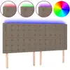 Image de vidaXL Tête de lit LED Taupe 200x5x118/128 cm Tissu