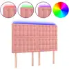 Image de vidaXL Tête de lit LED rose 144x5x118/128 cm velours