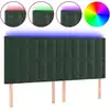 Image de vidaXL Tête de lit LED vert foncé 160x5x118/128 cm velours