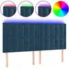 Image de vidaXL Tête de lit LED bleu foncé 160x5x118/128 cm velours