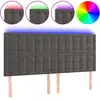 Image de vidaXL Tête de lit LED gris foncé 180x5x118/128 cm velours