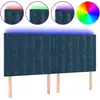 Image de vidaXL Tête de lit LED bleu foncé 180x5x118/128 cm velours