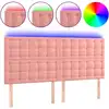 Image de vidaXL Tête de lit LED rose 180x5x118/128 cm velours