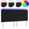 Image de vidaXL LED Tête de lit noir 200x5x118/128 cm velours