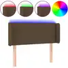 Image de vidaXL Tête de lit LED brun foncé 93x16x78/88 cm Tissu