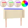 Image de vidaXL Tête de lit LED Crème 93x16x78/88 cm Tissu