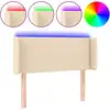 Image de vidaXL Tête de lit LED Crème 103x16x78/88 cm Tissu