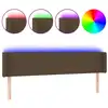 Image de vidaXL Tête de lit LED brun foncé 183x16x78/88 cm Tissu
