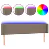 Image de vidaXL Tête de lit LED Taupe 183x16x78/88 cm Tissu