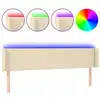 Image de vidaXL Tête de lit LED Crème 203x16x78/88 cm Tissu