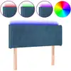 Image de vidaXL Tête de lit LED bleu foncé 93x16x78/88 cm velours