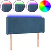 Image de vidaXL Tête de lit LED bleu foncé 103x16x78/88 cm velours