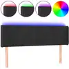 Image de vidaXL LED Tête de lit noir 147x16x78/88 cm velours