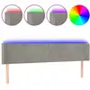 Image de vidaXL Tête de lit LED gris clair 163x16x78/88 cm velours