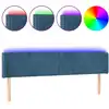 Image de vidaXL Tête de lit LED bleu foncé 163x16x78/88 cm velours