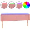 Image de vidaXL LED Tête de lit rose 183x16x78/88 cm velours