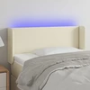 Image de vidaXL Tête de lit LED Crème 103x16x78/88 cm Similicuir