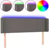 Image de vidaXL Tête de lit LED Gris 147x16x78/88 cm Similicuir