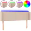 Image de vidaXL Tête de lit LED cappuccino brun 147x16x78/88 cm similicuir