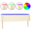 Image de vidaXL Tête de lit LED Crème 203x16x78/88 cm Similicuir