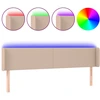 Image de vidaXL Tête de lit LED cappuccino brun 203x16x78/88 cm similicuir