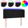 Image de vidaXL Tête de lit LED noir 83x16x78/88 cm Tissu
