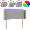 Image de vidaXL Tête de lit LED gris clair 103x16x78/88 cm Tissu