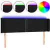 Image de vidaXL Tête de lit LED noir 147x16x78/88 cm Tissu