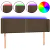 Image de vidaXL Tête de lit LED brun foncé 147x16x78/88 cm Tissu