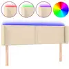 Image de vidaXL Tête de lit LED Crème 147x16x78/88 cm Tissu
