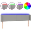 Image de vidaXL Tête de lit LED gris clair 183x16x78/88 cm Tissu