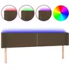Image de vidaXL Tête de lit LED brun foncé 183x16x78/88 cm Tissu