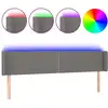 Image de vidaXL Tête de lit LED gris foncé 203x16x78/88 cm Tissu