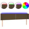 Image de vidaXL Tête de lit LED brun foncé 203x16x78/88 cm Tissu
