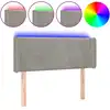 Image de vidaXL Tête de lit LED gris clair 103x16x78/88 cm velours